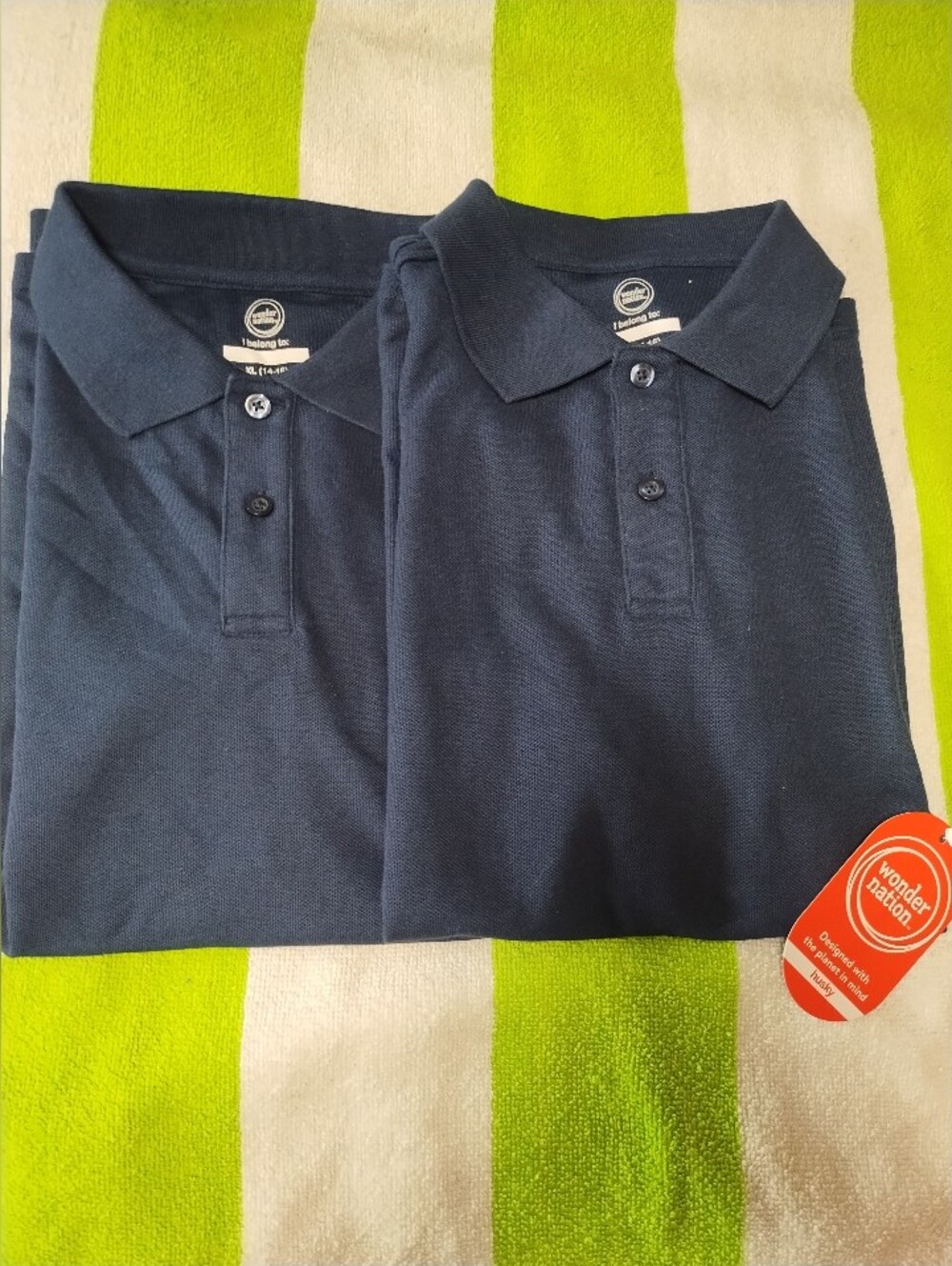 Wonder Nation Uniform Collared Shirt Size Husky 14-16 NWT Two Button At Collar